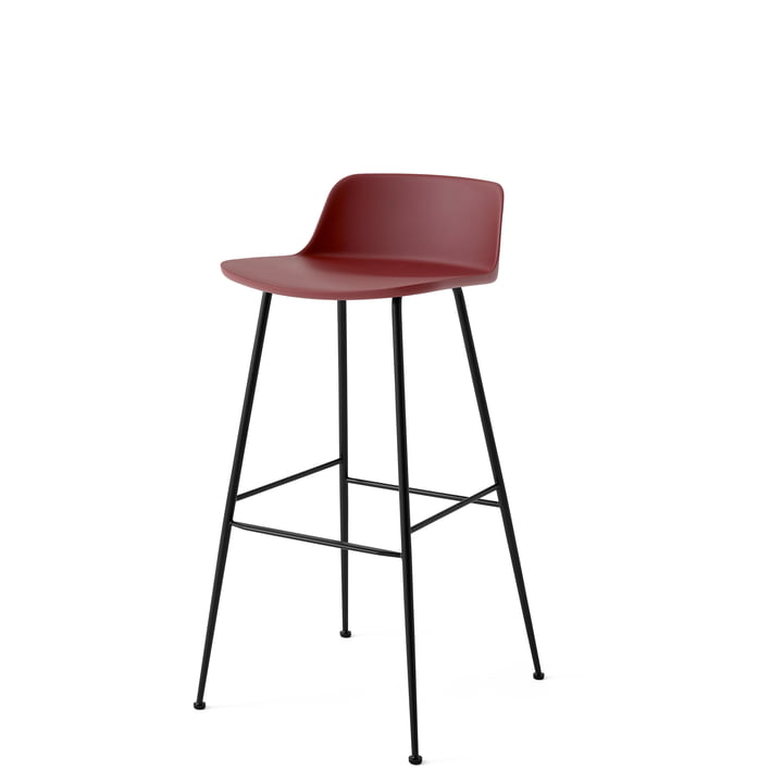 Rely HW86 barstol, rødbrun/sort stel fra & Tradition