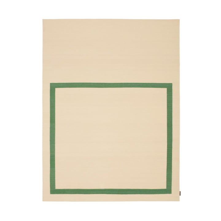 Kelim Untitled_AB12 tæppe, 180 x 240 cm, grøn/beige (0014 Græsgrøn) fra Kvadrat
