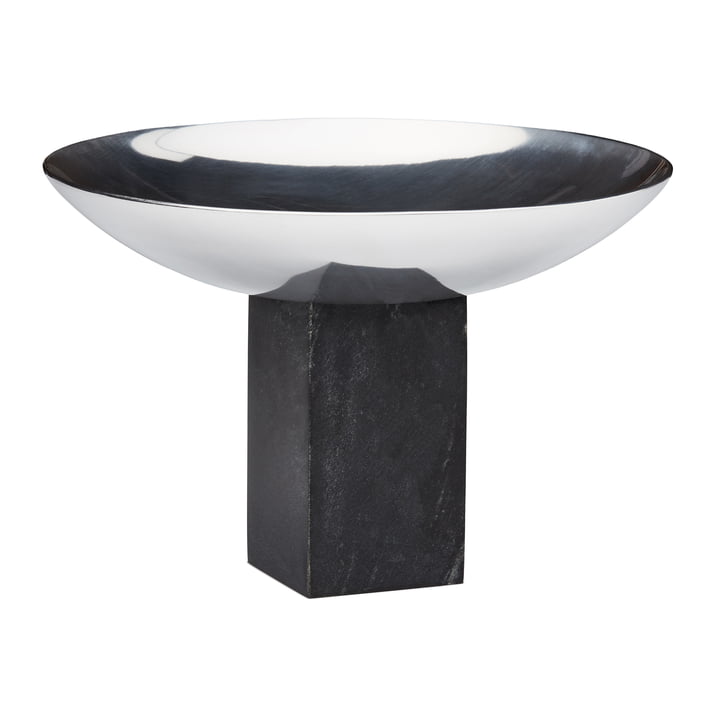 Sapoto skål, Ø 22 x 15 cm, sort marmor/krom fra Gejst