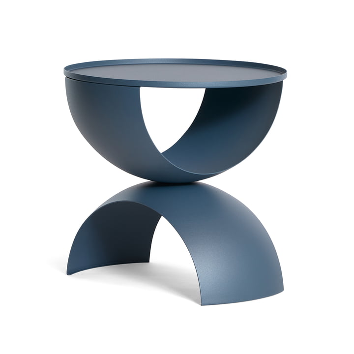 Bow Bow sidebord, Ø 40 x 40 cm, metalblå af Frederik Roijé