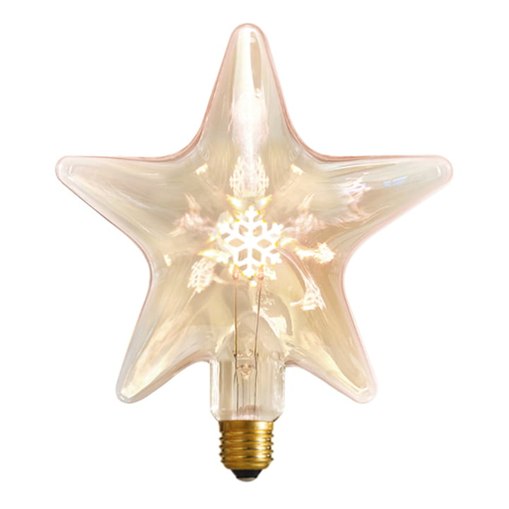 LED Star Flake pære, 210x230mm, E27 / 1,1W, dæmpbar fra NUD Collection