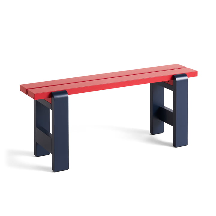 Weekday Duo Bench, L 111cm, steel blue / wine red fra Hay