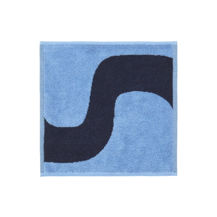 Seireeni mini håndklæde 30 x 30 cm, lyseblå / mørkeblå fra Marimekko
