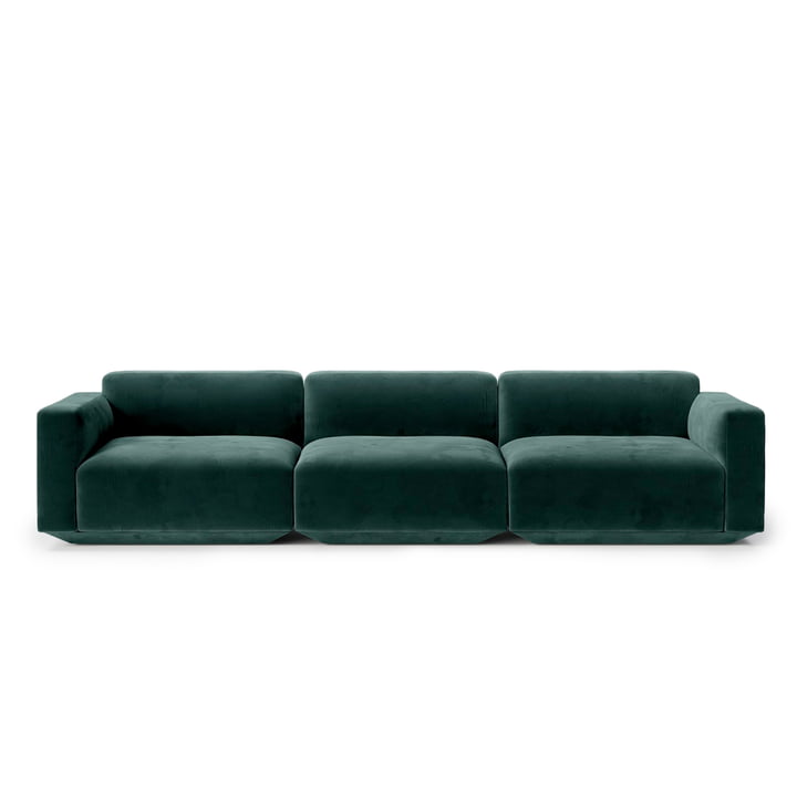 & Tradition - Develius Sofa, konfiguration D, mørkegrøn (Velvet 1 skov)