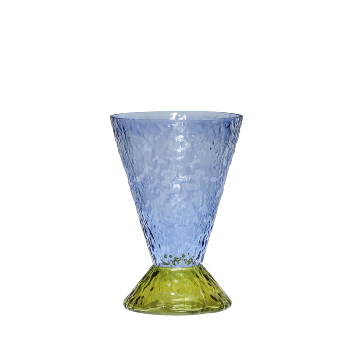 Abyss Vase, lyseblå/oliven fra Hübsch Interior
