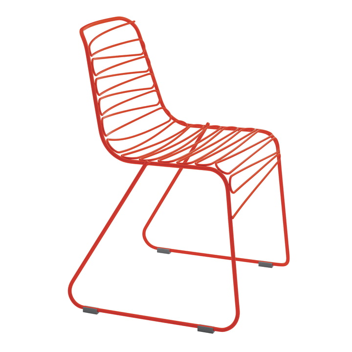 Flux udendørs stol, rød fra Magis