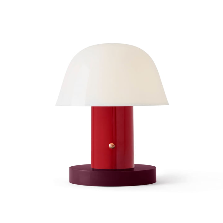 & Tradition - Setago JH27 ledningsfri bordlampe (LED), rødbrun/drue