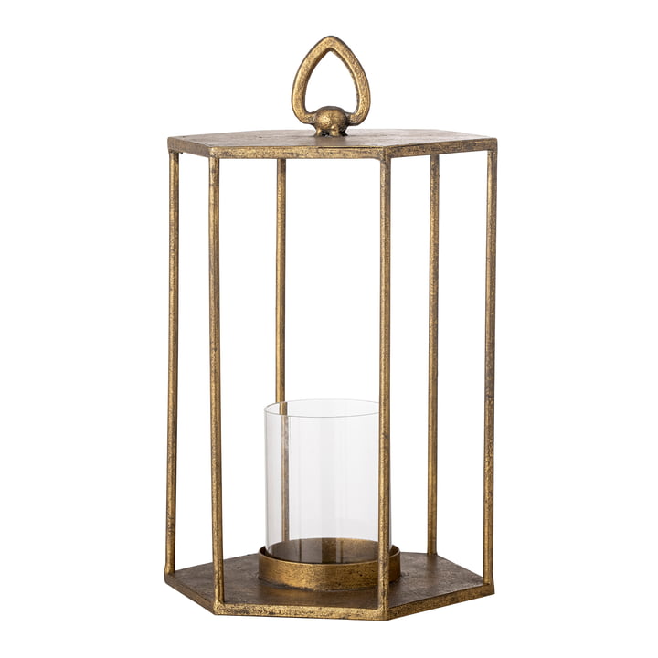 Bloomingville - Vanea lanterne med glas, H 33 cm, messing