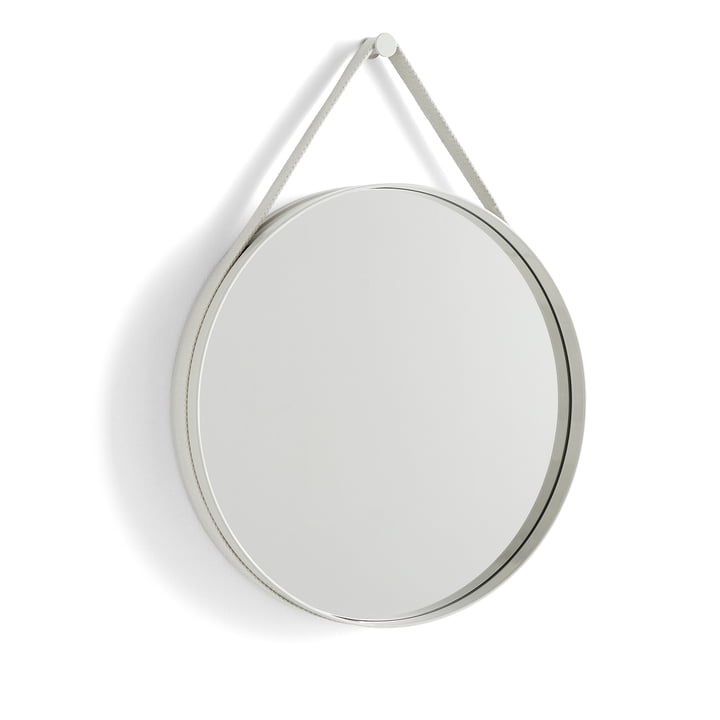 Hay - Strap Mirror nr. 2, Ø 50 cm, lysegrå