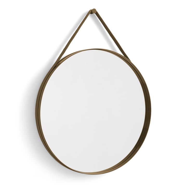 Hay - Strap Mirror nr. 2, Ø 70 cm, lysebrun