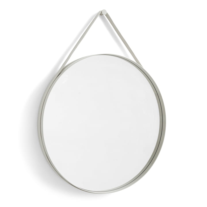 Hay - Strap Mirror nr. 2, Ø 70 cm, lysegrå
