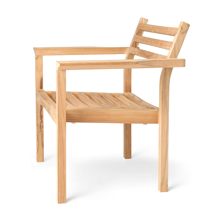 AH601 Outdoor Lounge Chair, Ubehandlet Teaktræ af Carl Hansen