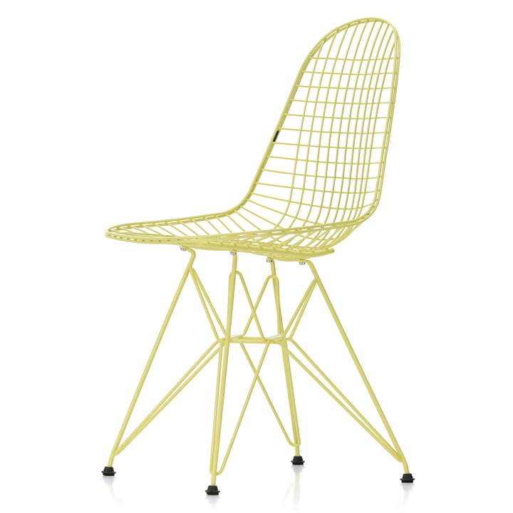 Wire Chair DKR (H 43 cm), citron / uden betræk, filtglider (basic dark) fra Vitra