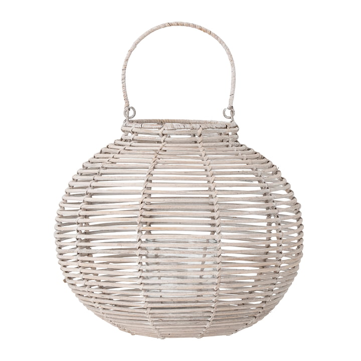 Bloomingville - Malua lanterne med glas, Ø 30 cm, hvid
