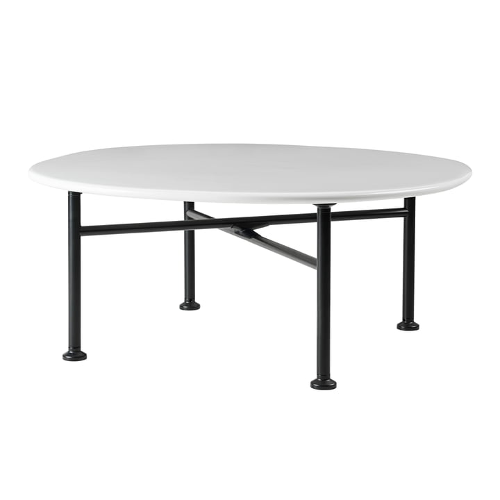 Carmel Outdoor Lounge Table fra Gubi i den sorte semi mat / clam white version
