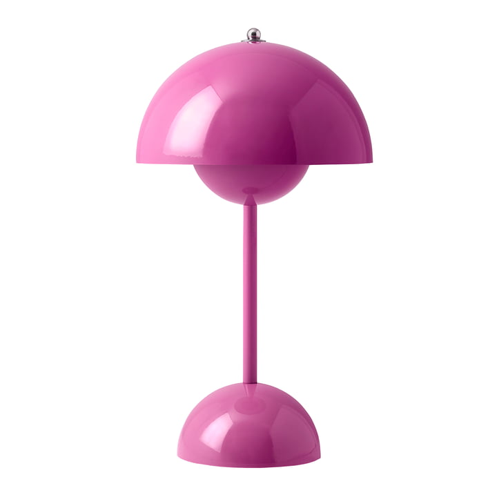 & Tradition - Flowerpot batteri bordlampe VP9 med magnetisk ladekabel, syrlig pink