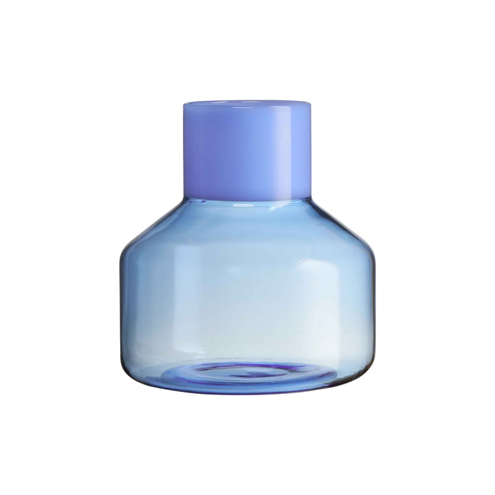 Generøs Vase medium fra Design Letters i mælkeblå/blå udgave