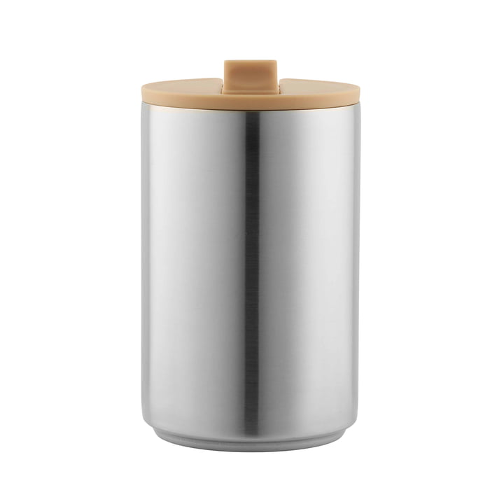Thermo Cup fra Design Letters i udgaven børstet stål/beige