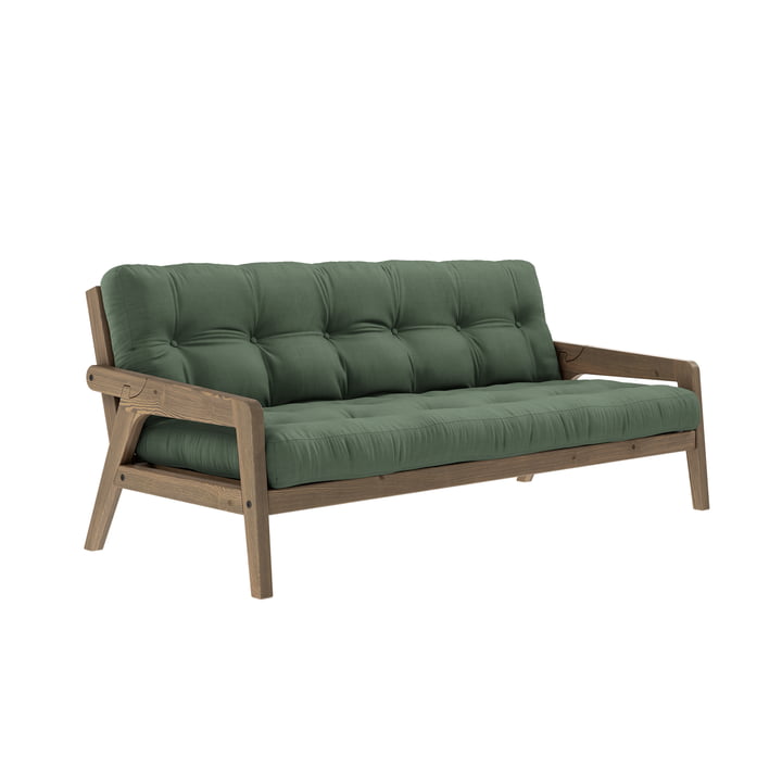 Grab Sofa fra Karup Design i udgaven fyrre johannesbrød brun / olivengrøn (756)