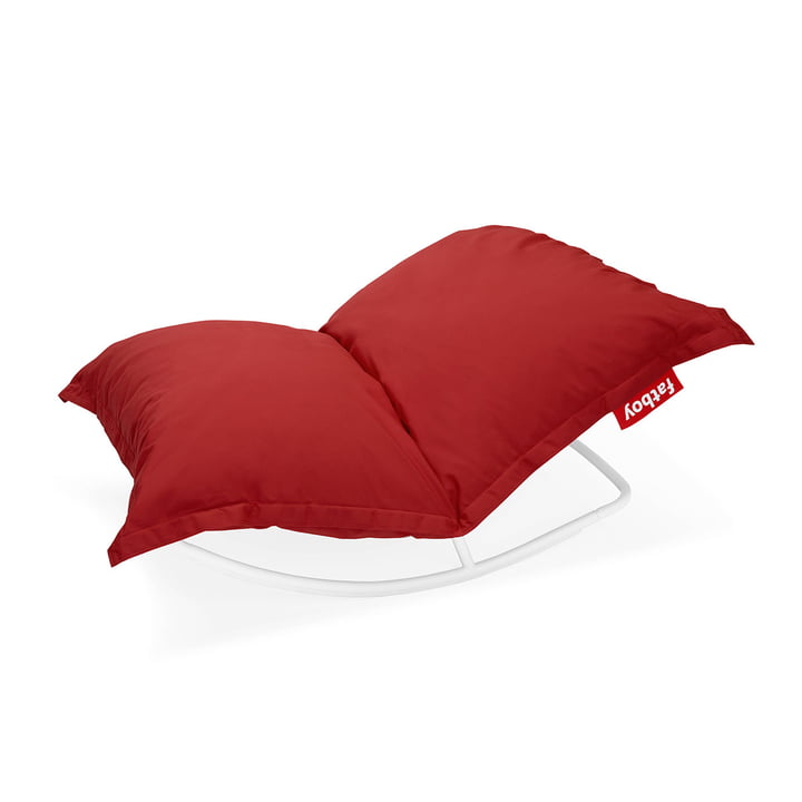 Fatboy - kampagnesæt: Rock 'n' Roll Lounge Chair, lysegrå + original udendørs sækkestol, rød