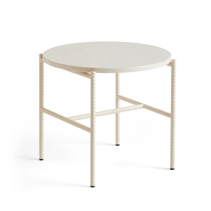 Rebar sidebord Ø 45 x H 40,5 cm, beige marmor / alabast fra HAY