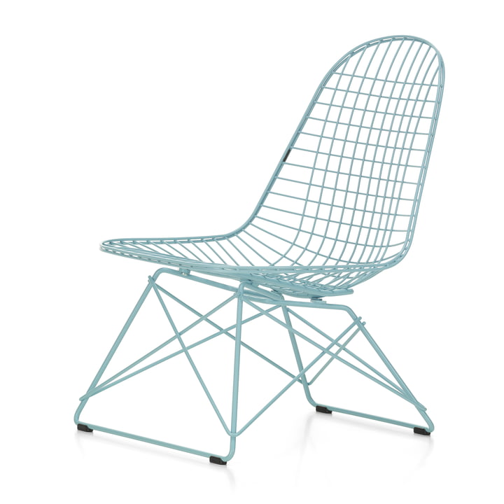 Wire Chair LKR, himmelblå (plast glider basic dark) fra Vitra