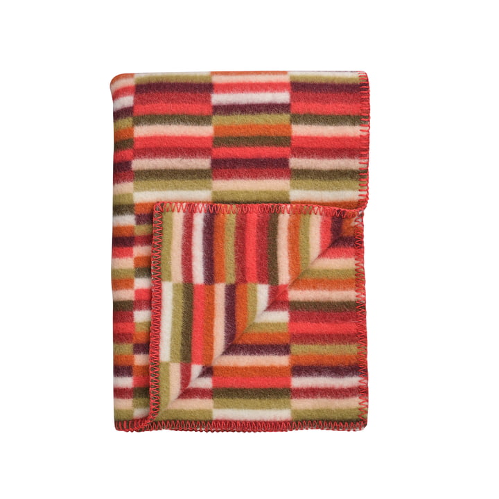 Røros Tweed - Ida tæppe 200 x 135 cm, røde nuancer