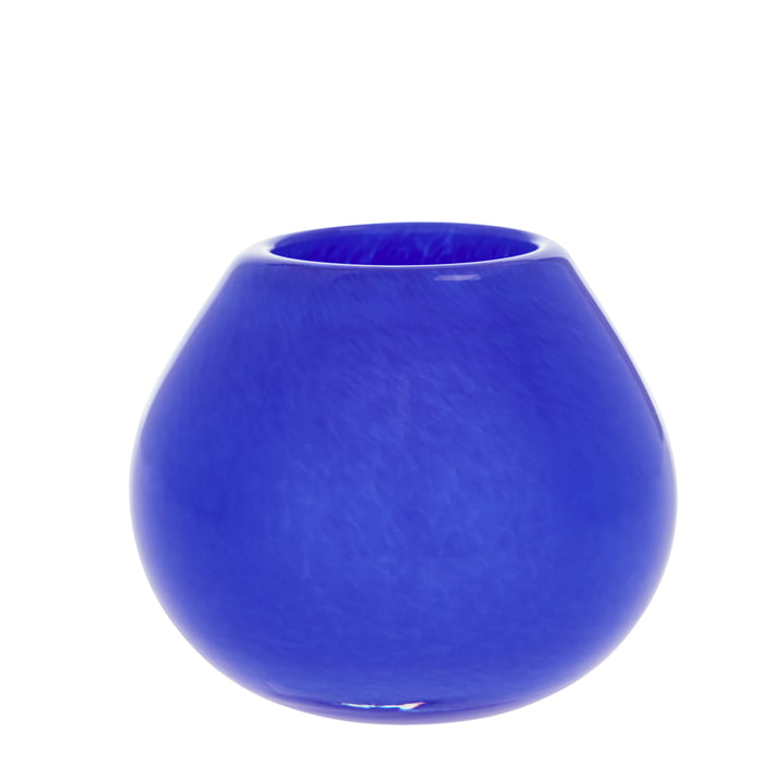 Kojo Hurricane Vase, Ø 11 x 9 cm, optik blå fra OYOY