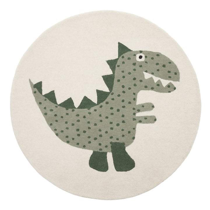 Børnetæppe Ø 120 cm, dinosaur Theo fra OYOY