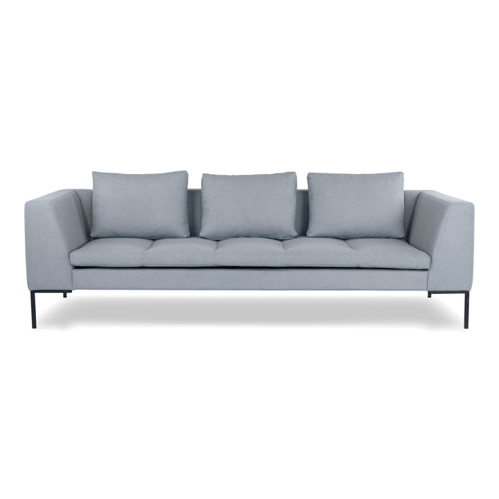 Rikke 3-personers sofa, 244 x 106 cm, lysegrå (Enna Soft Grey 1062) fra Nuuck