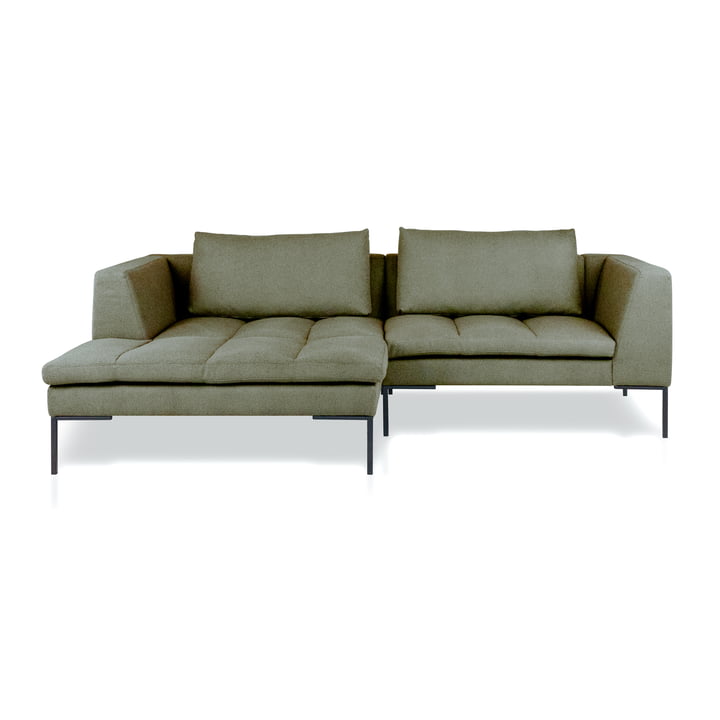 Rikke sofa, chaiselong L, 246 x 170 cm, grøn (Enna Sage Green 1063) fra Nuuck