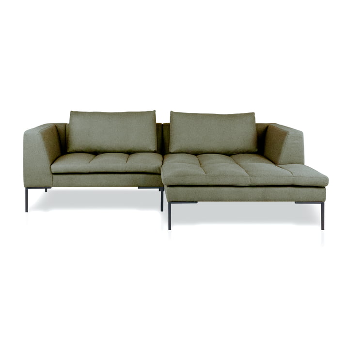 Rikke sofa, Chaiselong R, 246 x 170 cm, grøn (Enna Sage Green 1063) fra Nuuck