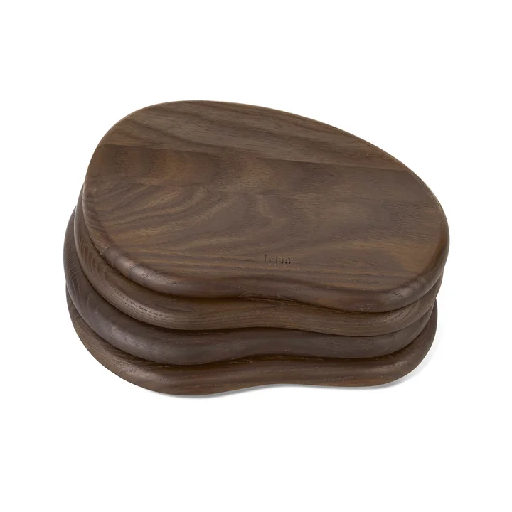 Ferm Living - Cairn Butter Boards, mørkebrune (sæt med 4)
