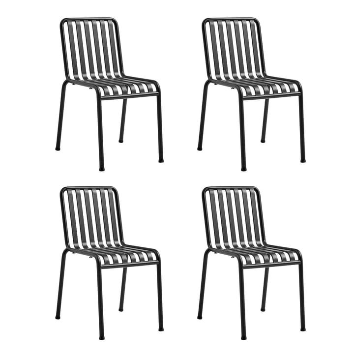 Hay - Palissade stol, antracit (sæt med 4)