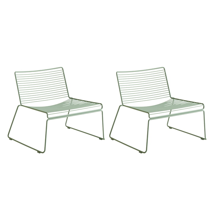 HAY - Hee Lounge Chair, faldgrøn (sæt med 2)