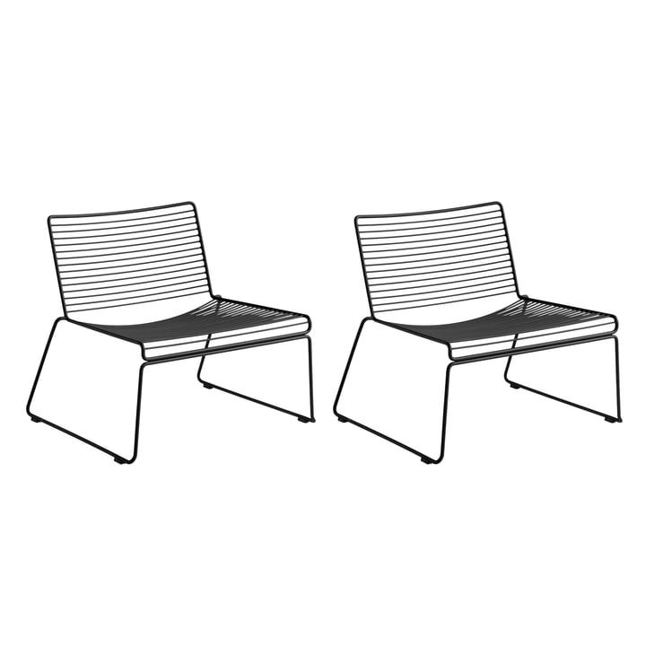 Hay - Hee Lounge Chair, sort (sæt med 2)