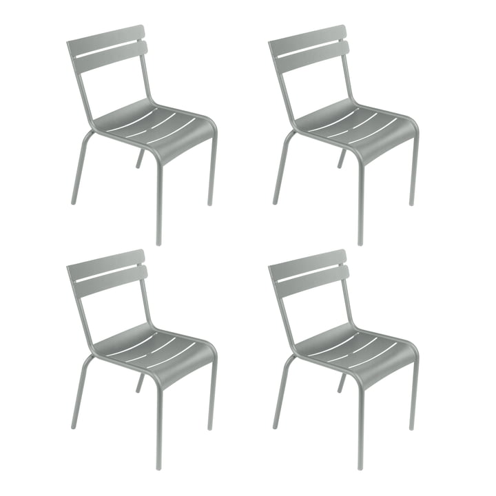 Fermob - Luxembourg stol, lapilli grå (sæt med 4)