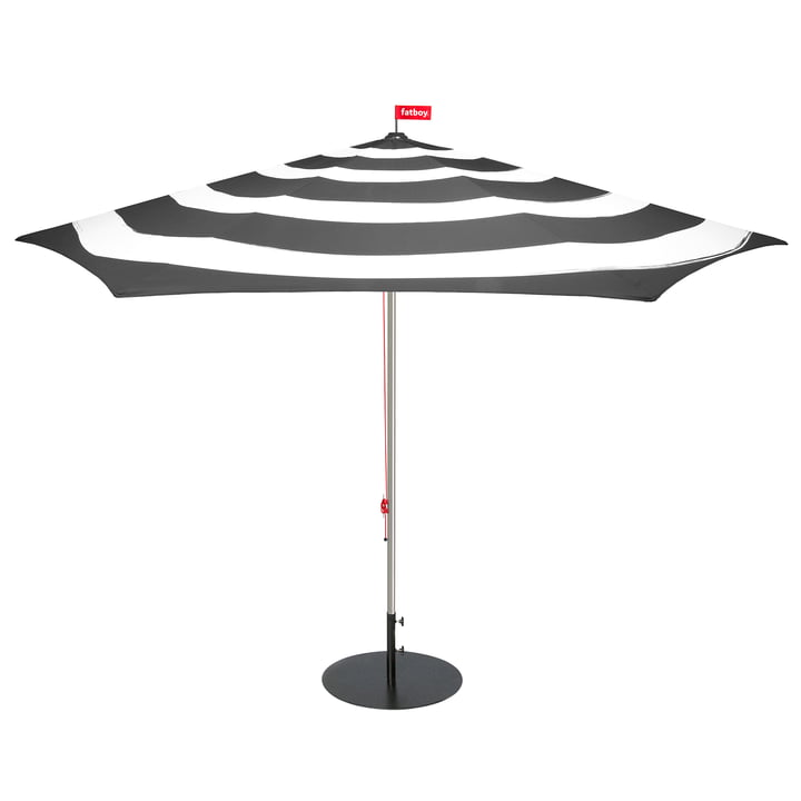 Stripesol sæt parasol Ø 350 cm antracit + stativ sort fra Fatboy