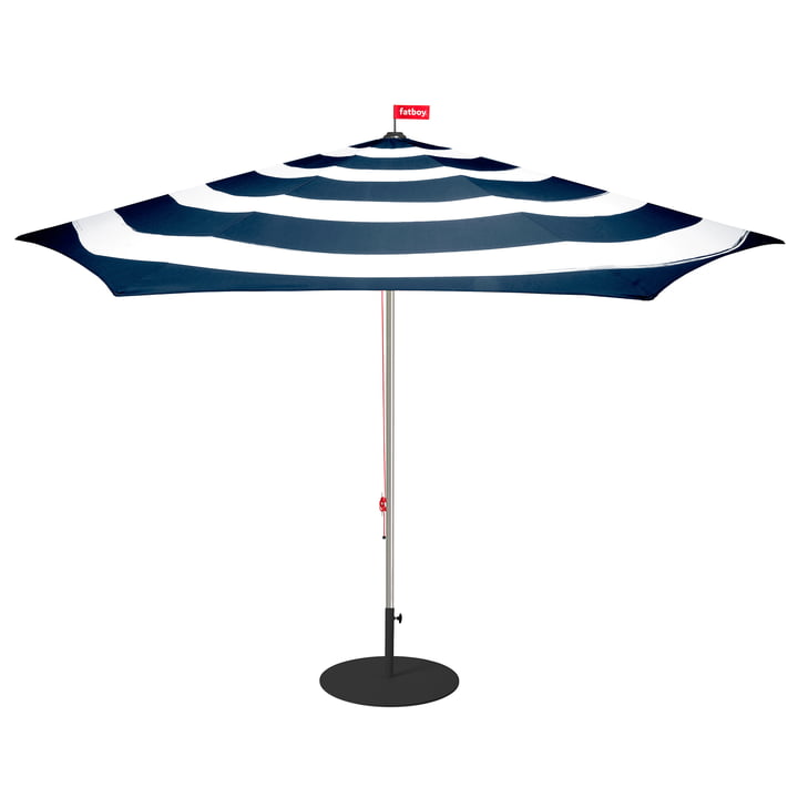 Stripesol sæt parasol Ø 350 cm mørkeblå + stativ sort fra Fatboy