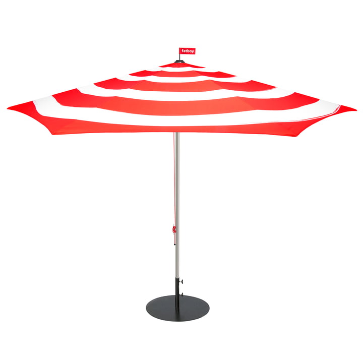Stripesol sæt parasol Ø 350 cm rød + stativ sort fra Fatboy