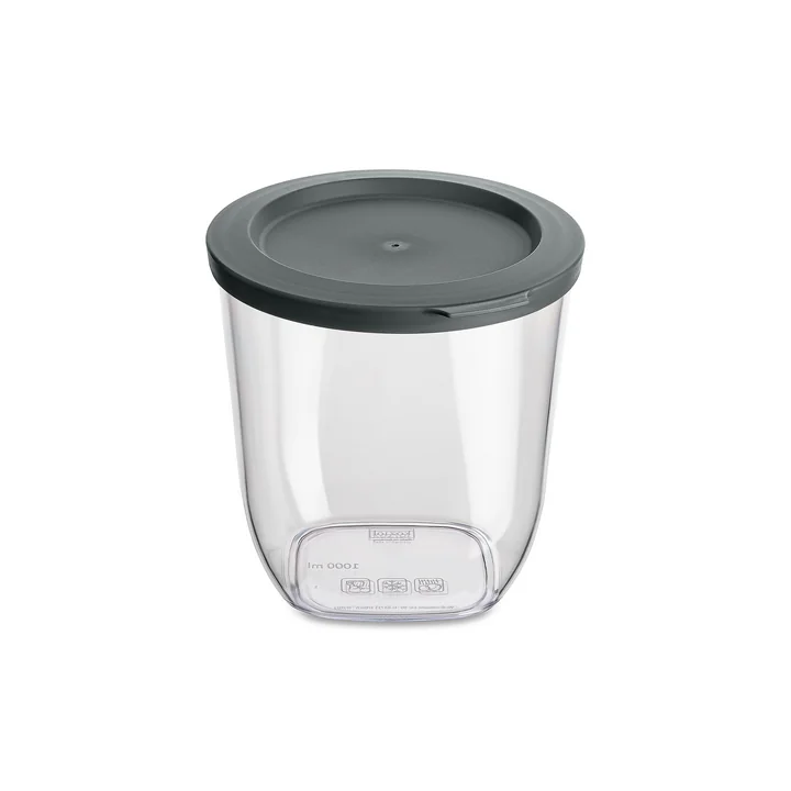 Koziol - CONNECT DRY opbevaringsglas, 1l, natur askegrå