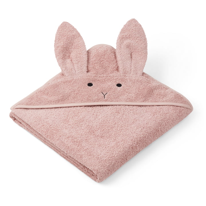 Augusta junior håndklæde med hætte fra LIFEWOOD i udgaven kanin, rosa
