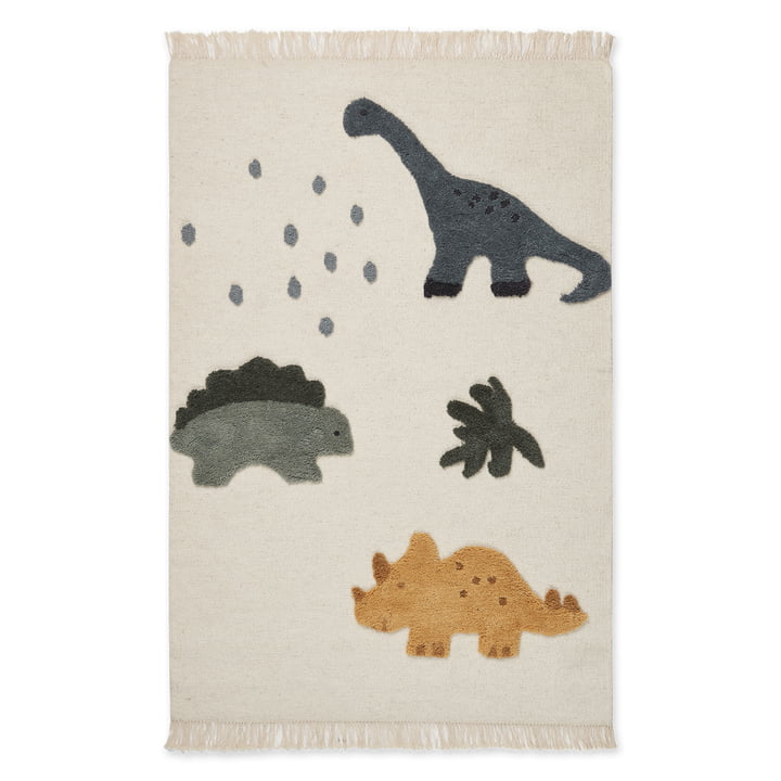Bent tæppe fra LIEWOOD i Dino-versionen, 105 x 150 cm, flerfarvet