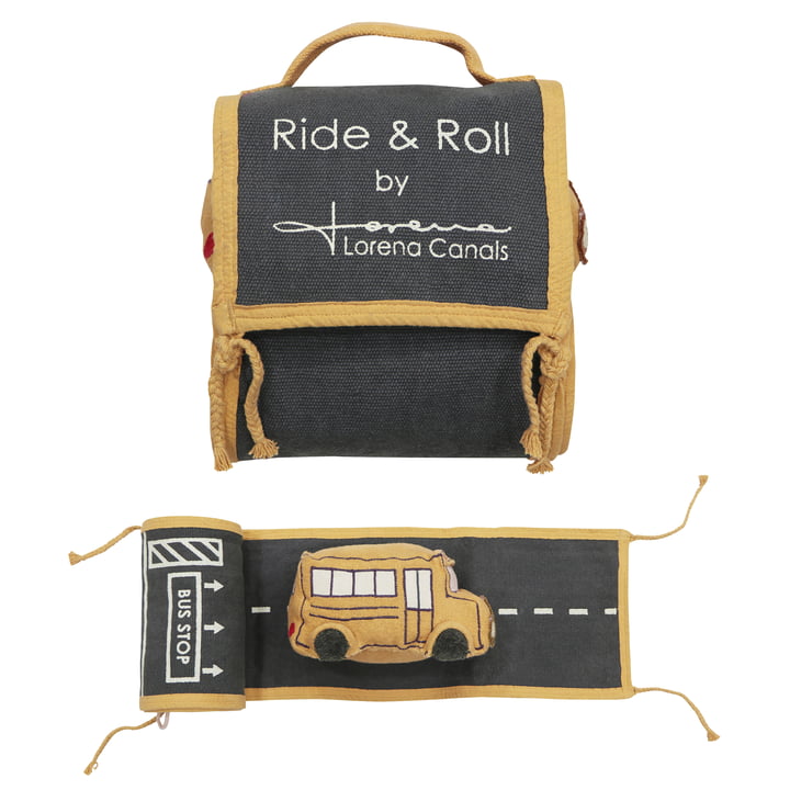 Ride & Roll legesæt, skolebus, sort/gul (sæt med 2) fra Lorena Canals