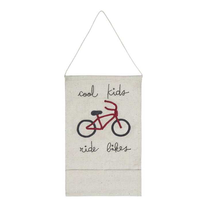 Tapestry Cool Kids Ride Bikes 45 x 70 cm Naturlig / Rød af Lorena Canals