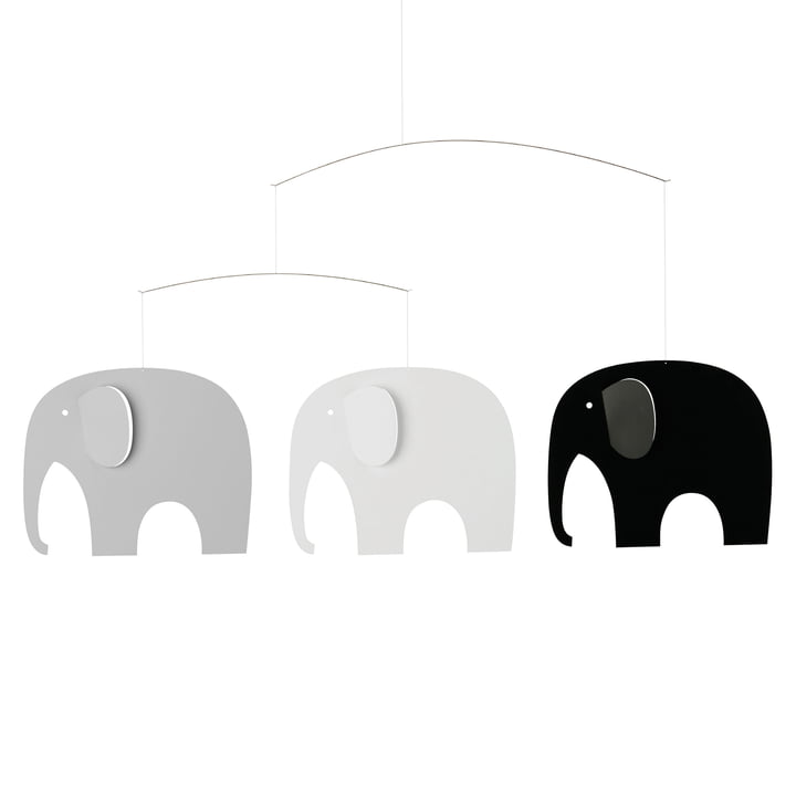 Elephant Meeting Mobile fra Flensted Mobiles i farven grå