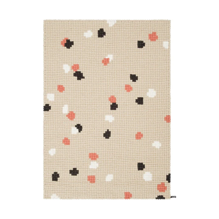 myfelt - Terra Sand filt kugletæppe, 120 x 170 cm, beige / hvid / koral / antracit