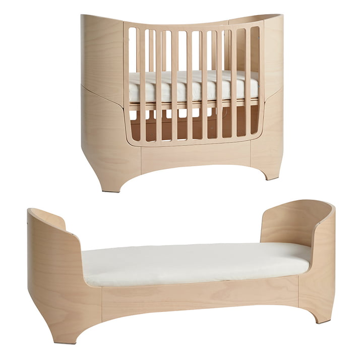 Leander - Classic Baby & Junior seng, 0 - 7 år, 120 - 150 x 70 cm, bøg/hvidmalet