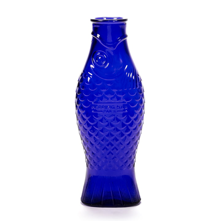 Fish & Fish glasflaske fra Serax i farven koboltblå