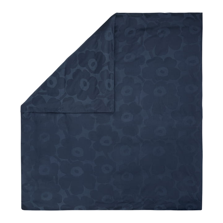 Unikko dynebetræk, 210 x 210 cm, mørkeblå/blå fra Marimekko